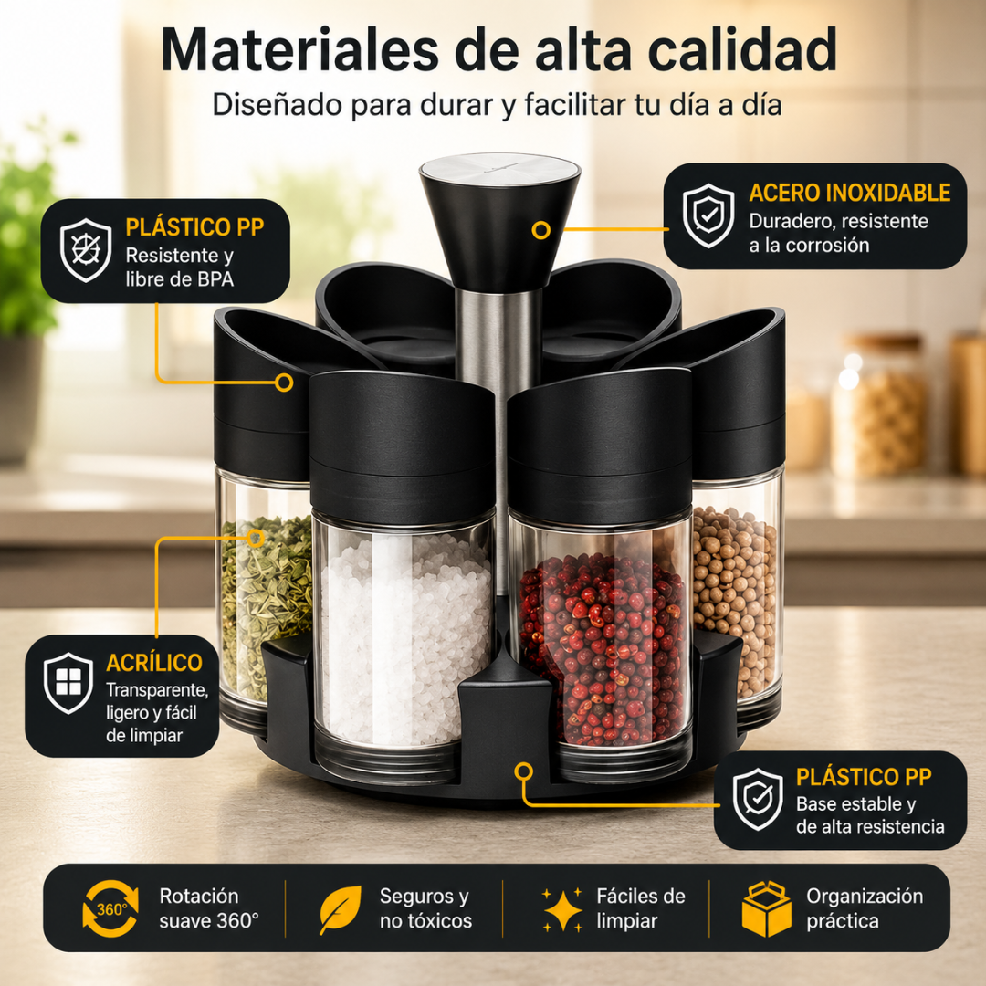 CONJUNTO ESPECIERO – Ordena tus condimentos con estilo y practicidad