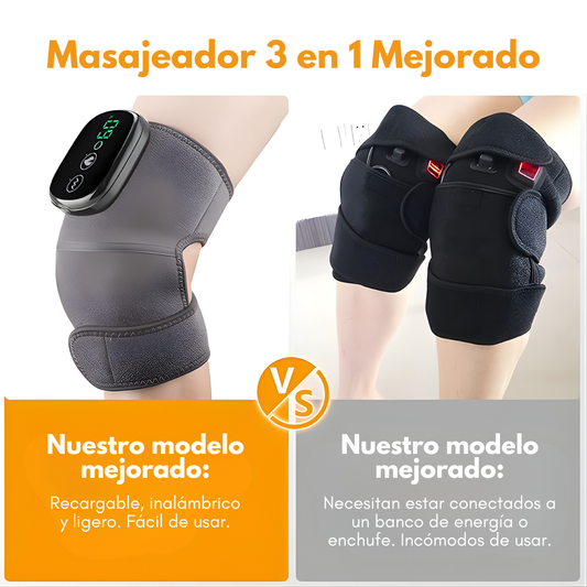 MASAJEADOR DE RODILLAS – Alivio térmico y vibración inteligente para tus articulaciones