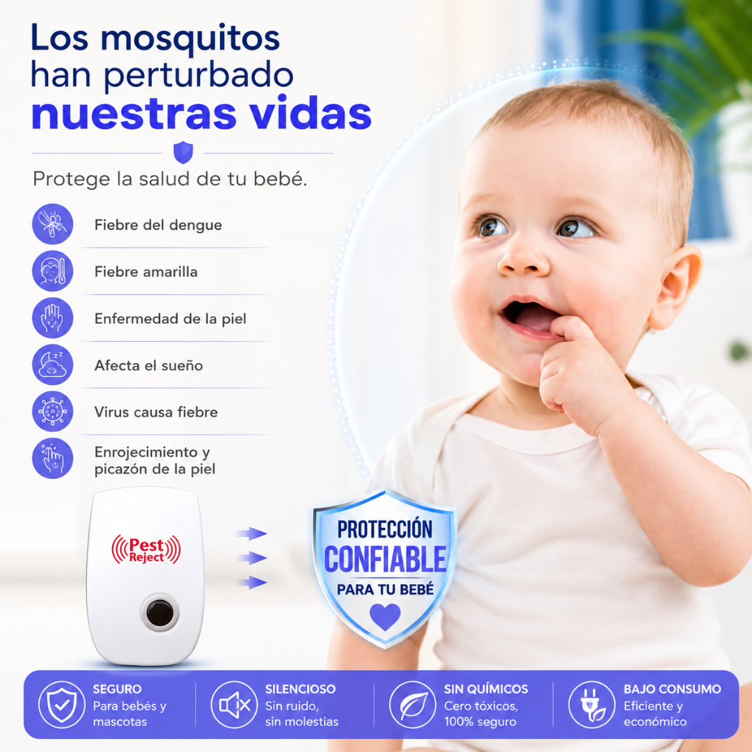 REPELENTE SÓNICO PACK X2 – Protección práctica contra plagas, solo conecta y deja actuar
