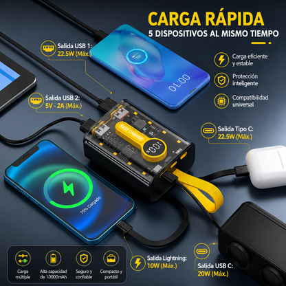 CARGADOR PORTÁTIL DE 10000 MAH – Energía para varios dispositivos