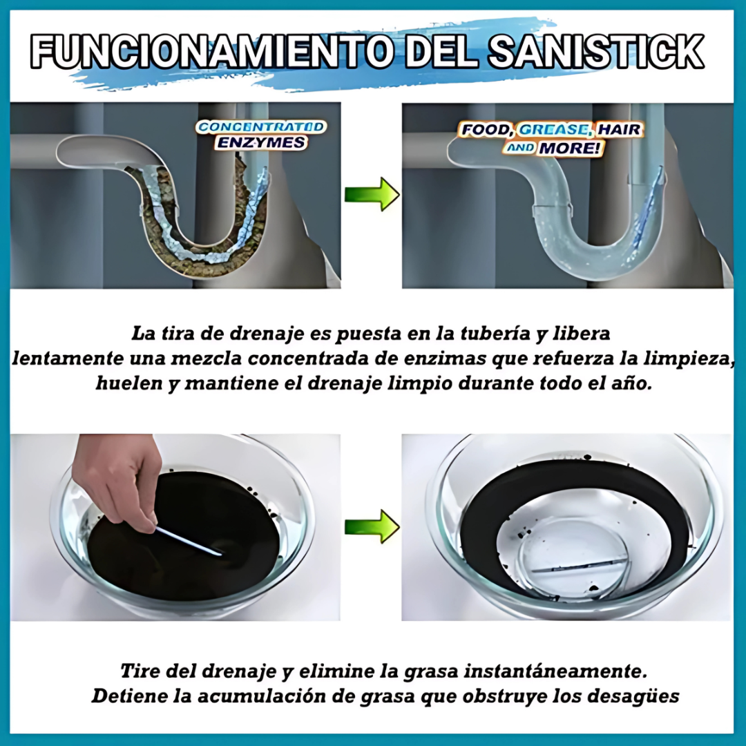 STICKS SANITIZANTES – Mantén tus desagües limpios, sin malos olores ni obstrucciones