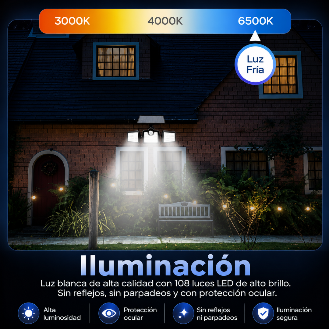 LÁMPARA SOLAR LED – Iluminación automática sin cables