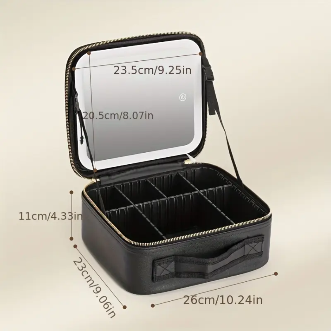 COSMETIQUERA CON ESPEJO LED — Tu mini beauty studio portátil