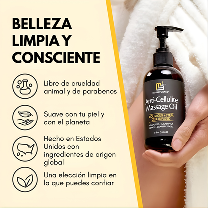 ANTI-CELLULITE MASSAGE OIL COLLAGEN – Masaje corporal, piel más firme y cuidado intensivo