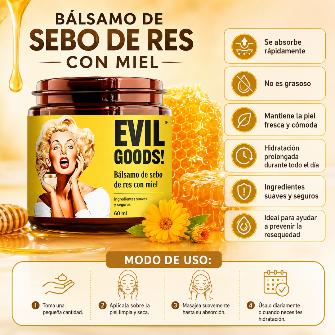 EVIL GOODS – Hidratación natural para rostro y piel con acabado suave y nutritivo