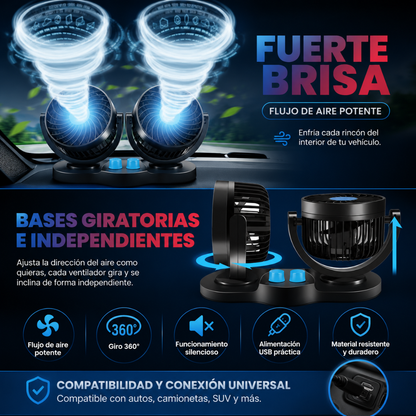 VENTILADOR DOBLE – Aire fresco dentro del auto