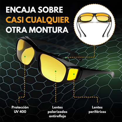 LENTES PARA MANEJAR DE NOCHE Y LENTES DE SOL — Vision clara de dia, seguridad total de noche