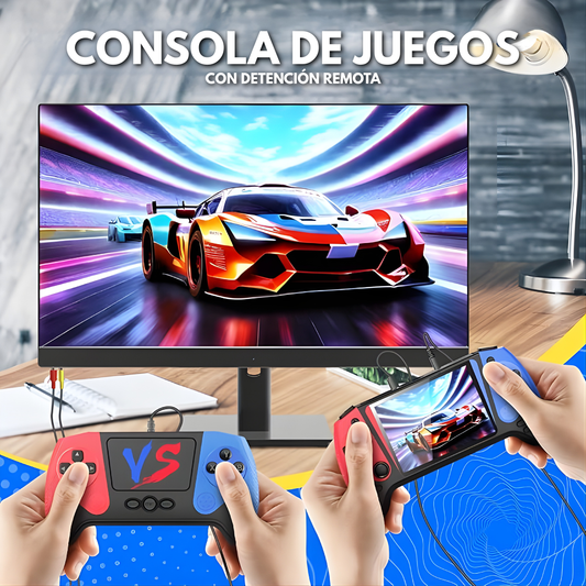 CONSOLA DE JUEGOS CON DETENCIÓN REMOTA – Entretenimiento portátil, diversión retro y juego en cualquier lugar