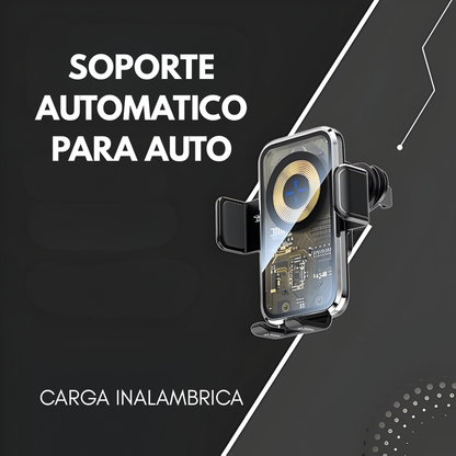 SOPORTE AUTOMÁTICO PARA AUTO CARGA INALÁMBRICA – Sujeción inteligente, carga sin cables y conducción más segura