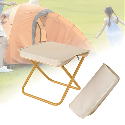 TABURETE PLEGABLE – Asiento portátil, almacenamiento práctico y comodidad en cualquier lugar