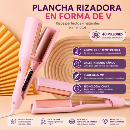 RIZADOR DE CABELLO ONDULADO – Ondas definidas y naturales en minutos, sin complicarte