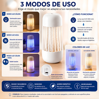 LÁMPARA ANTIMOSQUITOS – Protección práctica con luz UV para espacios más cómodos y tranquilos