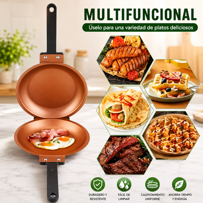 SARTÉN DOBLE CARA – Cocina fácil, rápida y sin esfuerzo todos los días