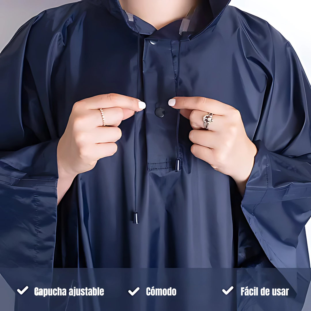 CAPA IMPERMEABLE – Protección total bajo la lluvia con máxima visibilidad y comodidad