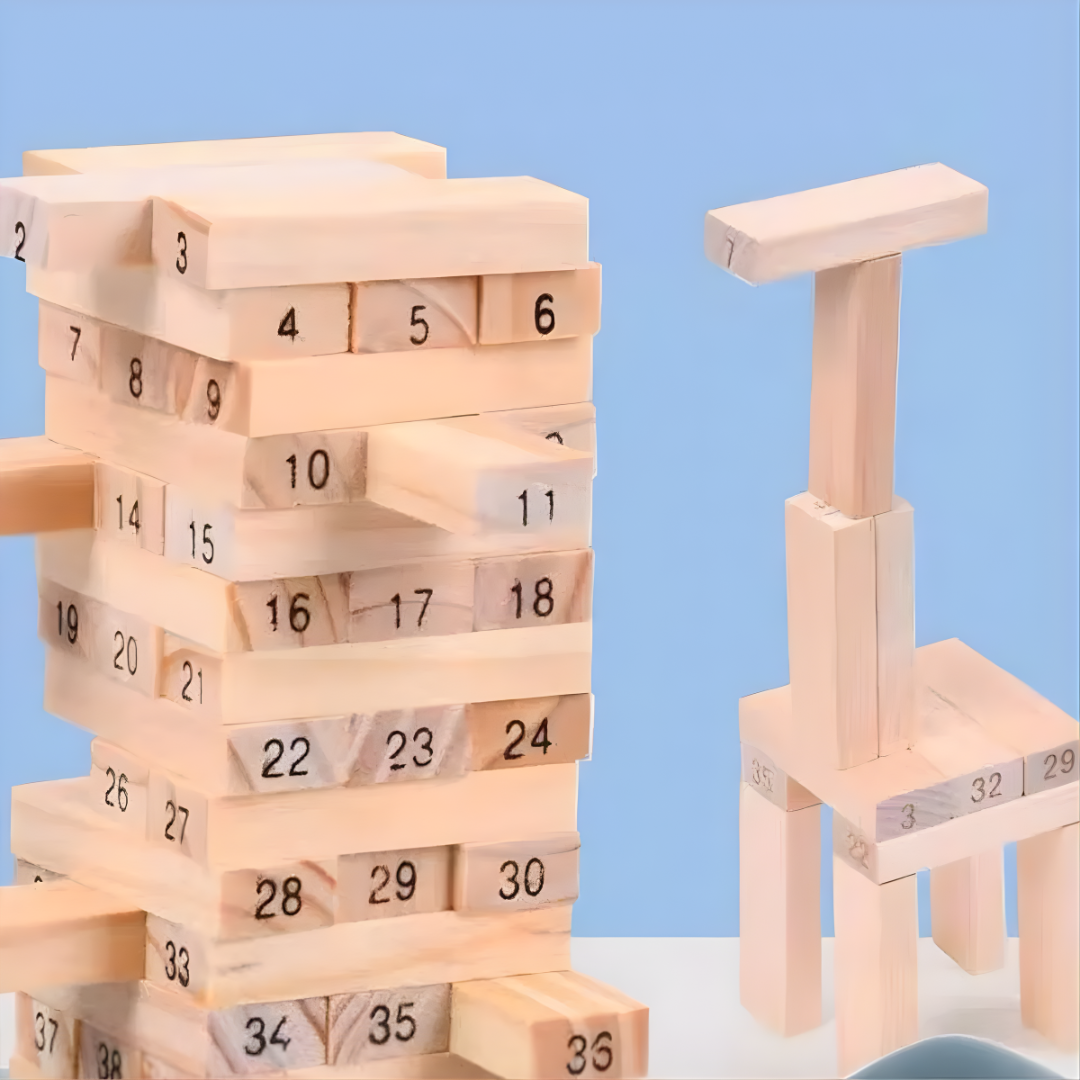 JUGUETE JENGA 54 PIEZAS – Diversión, habilidad y risas en cada movimiento