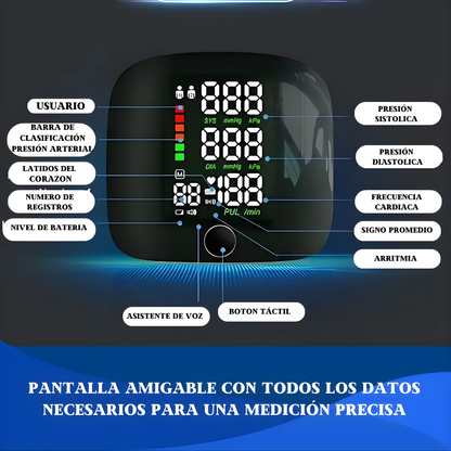 MONITOR DE MUÑECA – Medición rápida, control preciso y cuidado de tu salud en casa