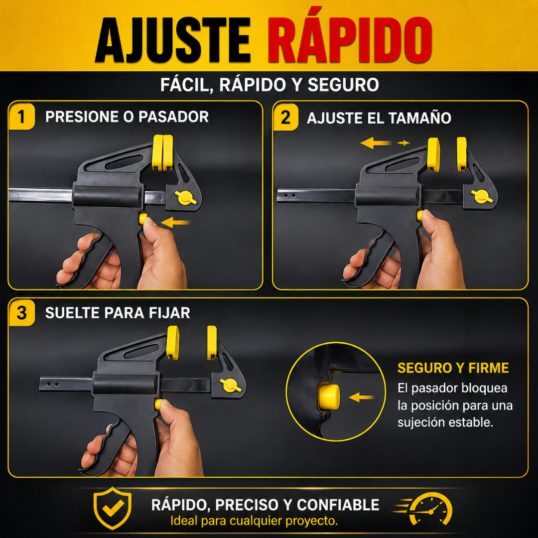 PINZA DE APRIETE – Sujeción firme y práctica al instante