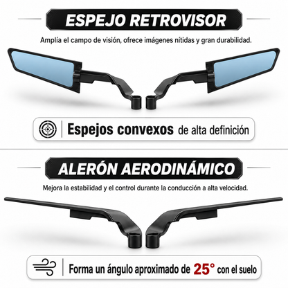 RETROVISORES PARA MOTO — Estilo deportivo y visibilidad total en tu moto