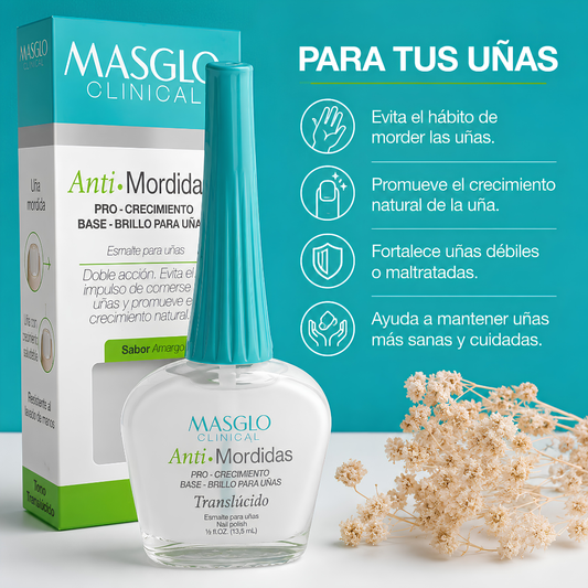 BASE MASGLO ANTI MORDIDAS — Ayuda a dejar el hábito y cuidar tus uñas