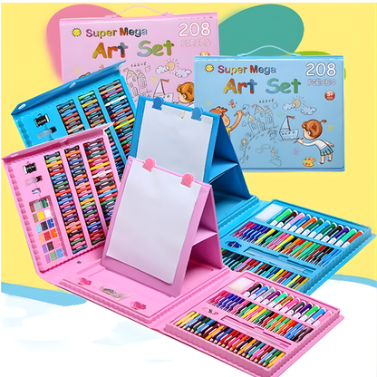 SET DE ARTE 208 PCS – Creatividad infinita, aprendizaje divertido y colores para niños y niñas