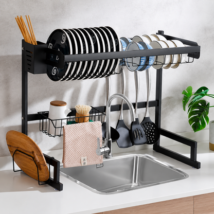 ORGANIZADOR DE PLATOS — Dos niveles, espacio para todo y una cocina que parece otra después de lavar