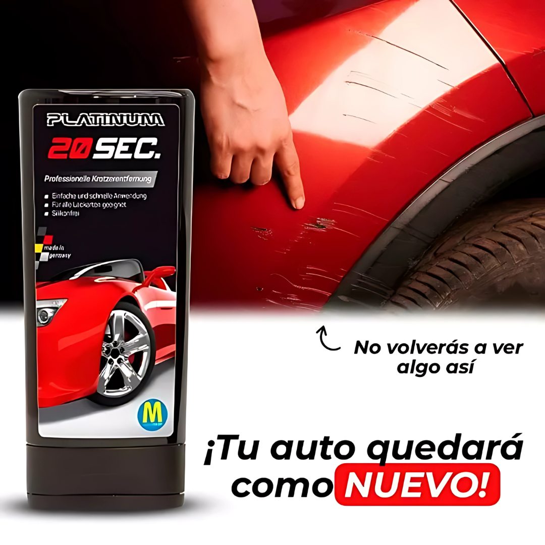 PLATINUM 20 SEC. REMOVEDOR DE RAYONES – Restaura el brillo de tu auto en segundos