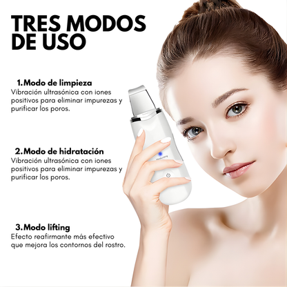 ESPÁTULA ULTRASÓNICA FACIAL – Limpieza profunda, poros más finos y piel suave sin irritación
