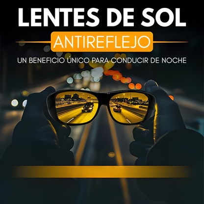 LENTES PARA MANEJAR DE NOCHE Y LENTES DE SOL — Vision clara de dia, seguridad total de noche