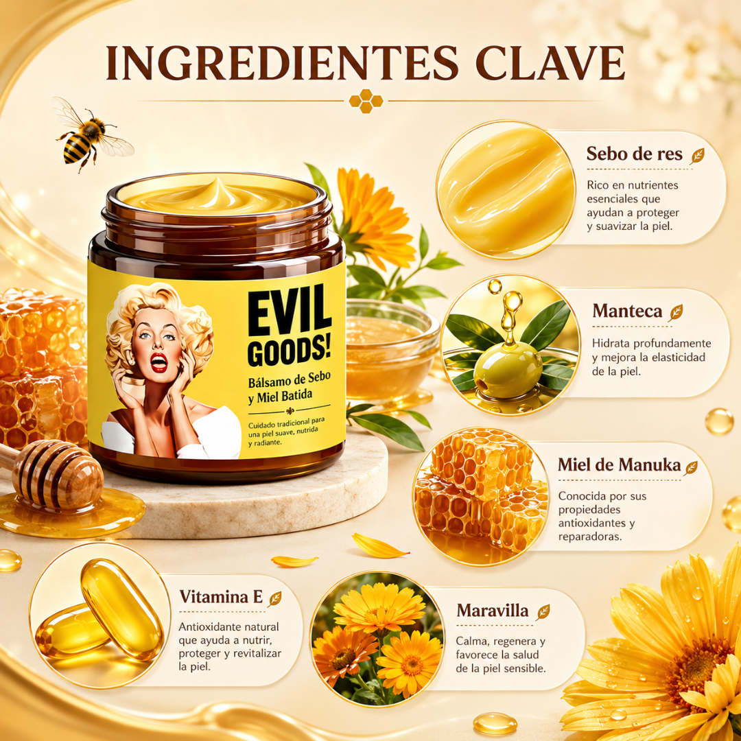 EVIL GOODS – Hidratación natural para rostro y piel con acabado suave y nutritivo