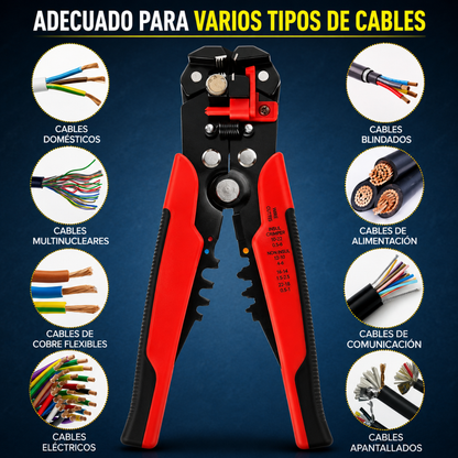 PINZAS PELA CABLES — Pelar, cortar y crimpar con una sola herramienta