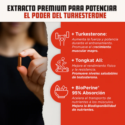TURKESTERONE x 120 CAPS – Potencia, energía y rendimiento muscular natural