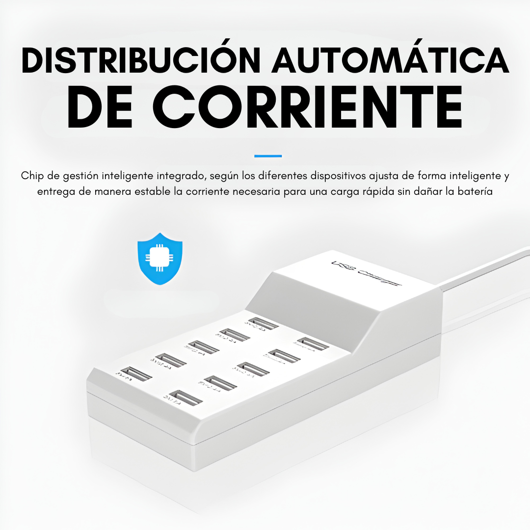 REGLETA USB – Carga todos tus dispositivos al mismo tiempo desde un solo punto sin cargadores regados por toda la casa
