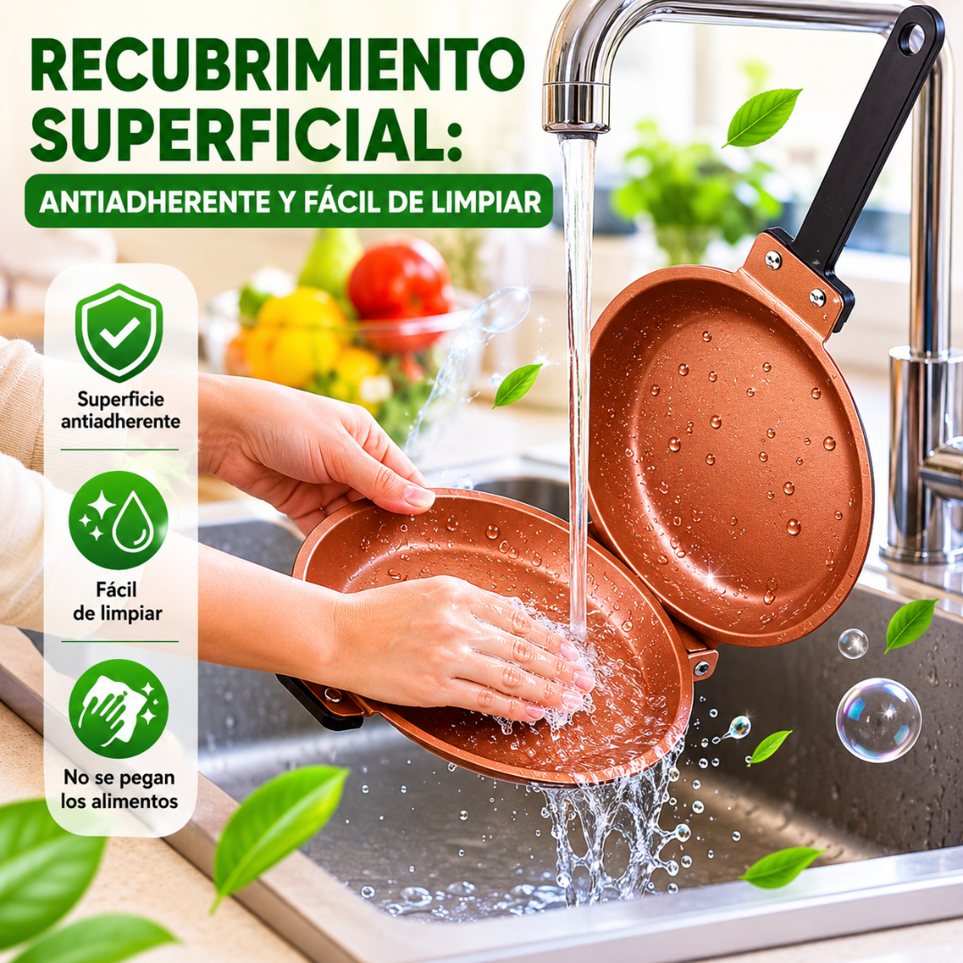 SARTÉN DOBLE CARA – Cocina fácil, rápida y sin esfuerzo todos los días