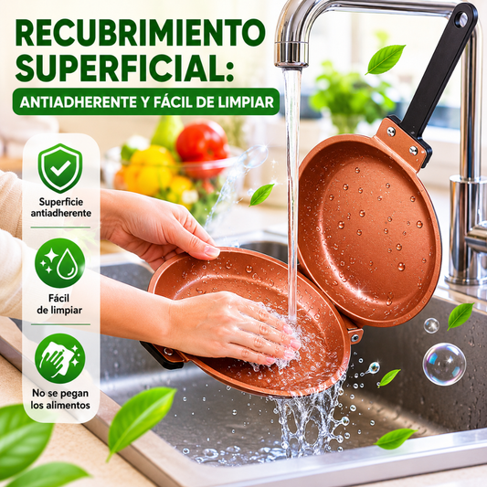SARTÉN DOBLE CARA – Cocina fácil, rápida y sin esfuerzo todos los días
