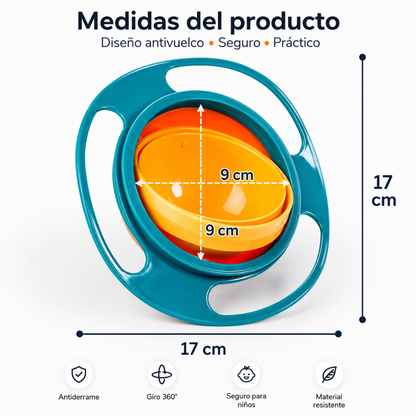 PLATO GIRATORIO 360 – Menos derrames, más independencia al comer