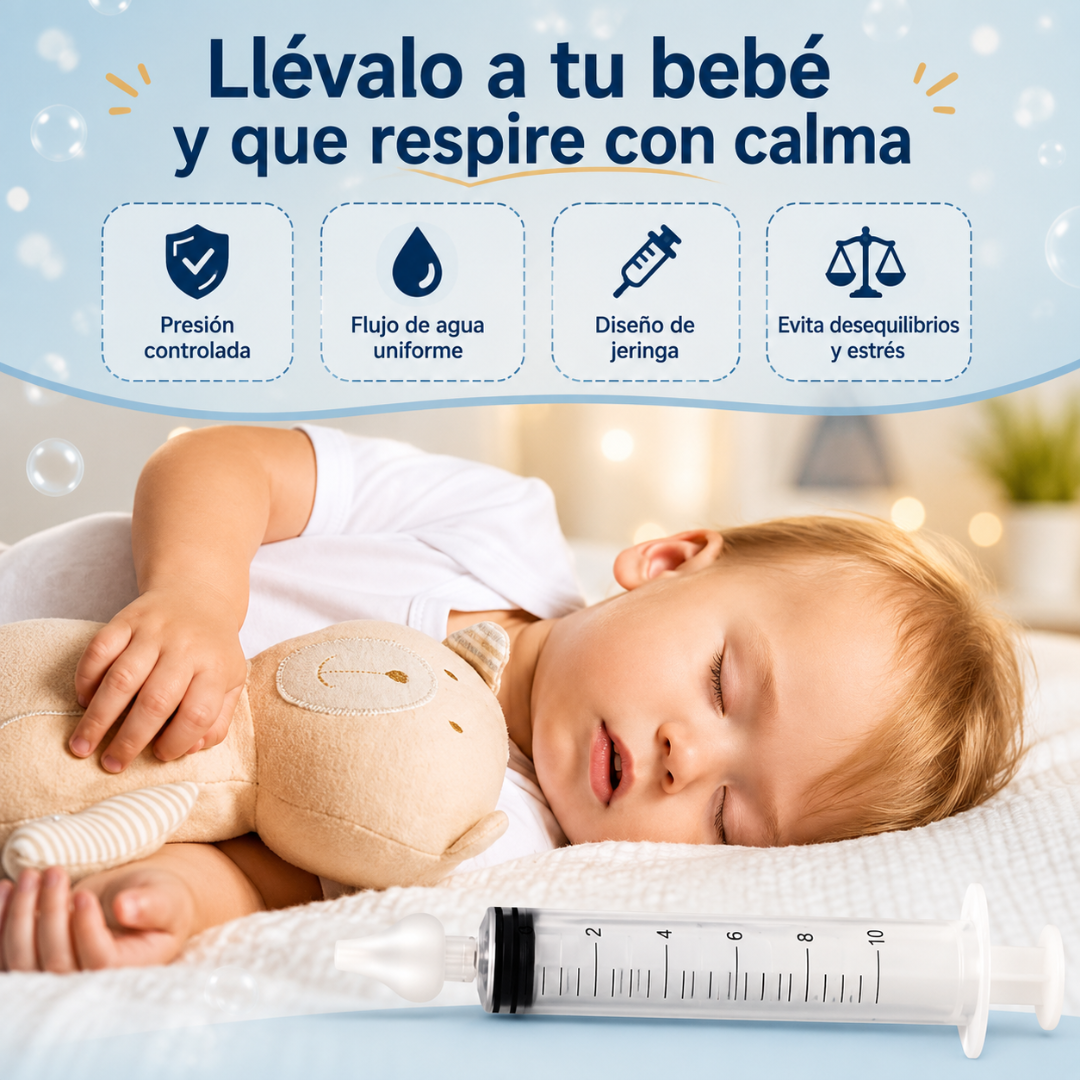 IRRIGADOR NASAL TIPO JERINGA – Respiración infantil más limpia