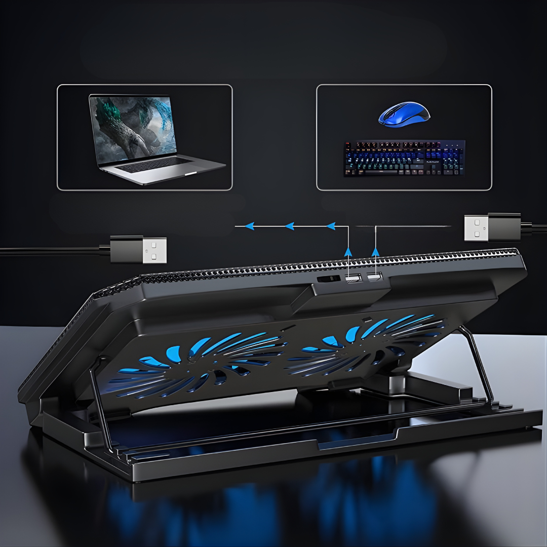 PAD ENFRIADOR DOBLE NOTEBOOK – Menos calor, mejor rendimiento y mayor vida útil para tu laptop