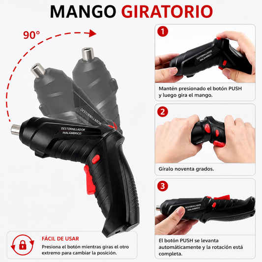 DESTORNILLADOR INALÁMBRICO – Kit completo para reparar, instalar y ensamblar con rapidez y precisión