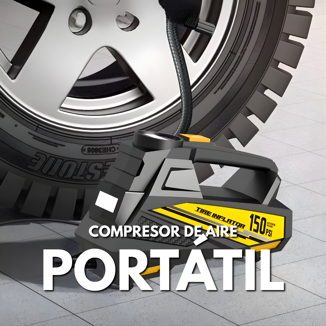 COMPRESOR DE AIRE PORTÁTIL – Inflado rápido, presión precisa y asistencia en cualquier lugar