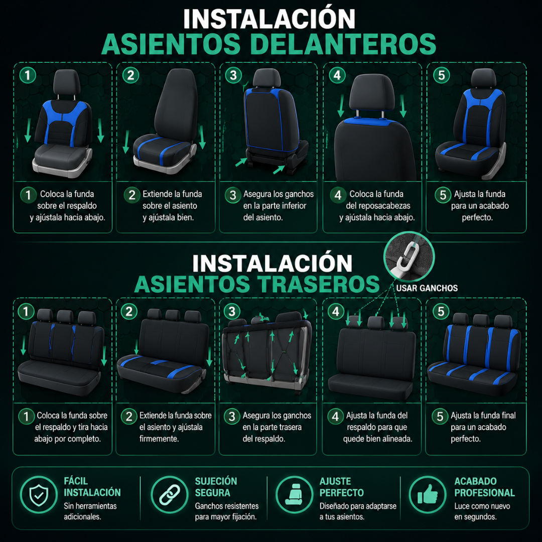 FUNDAS PARA ASIENTOS DE AUTO – Renueva y protege tu interior