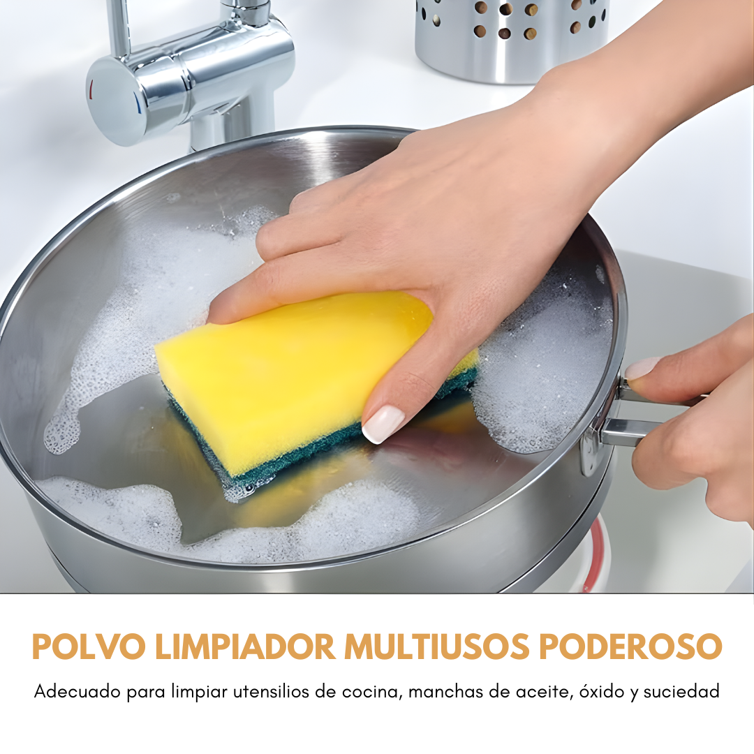 POLVO LIMPIADOR MULTIUSOS PODEROSO – Limpieza extrema, manchas fuera y brillo inmediato sin esfuerzo