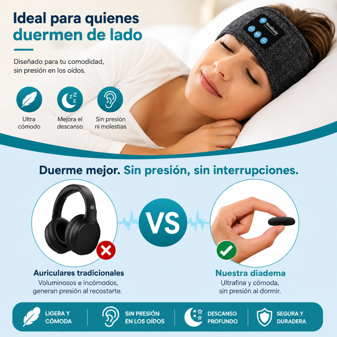 BANDA BLUETOOTH – Audio cómodo para dormir y entrenar