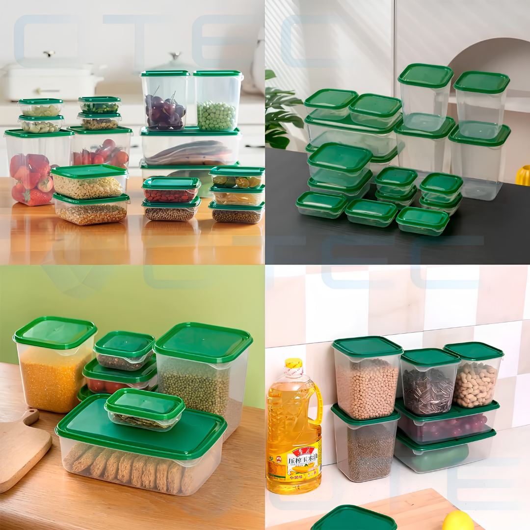 SET DE RECIPIENTES PLÁSTICOS PARA ALIMENTOS — El orden que tu cocina y nevera necesitan
