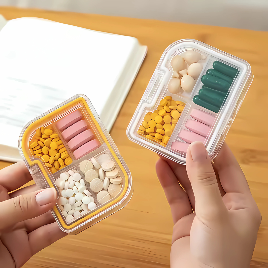 PASTILLERO Y CORTADOR – Organiza, divide y lleva tus medicamentos con total comodidad