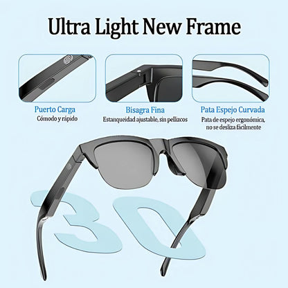 GAFAS INALÁMBRICAS CON AUDIO – Estilo y música en un solo accesorio