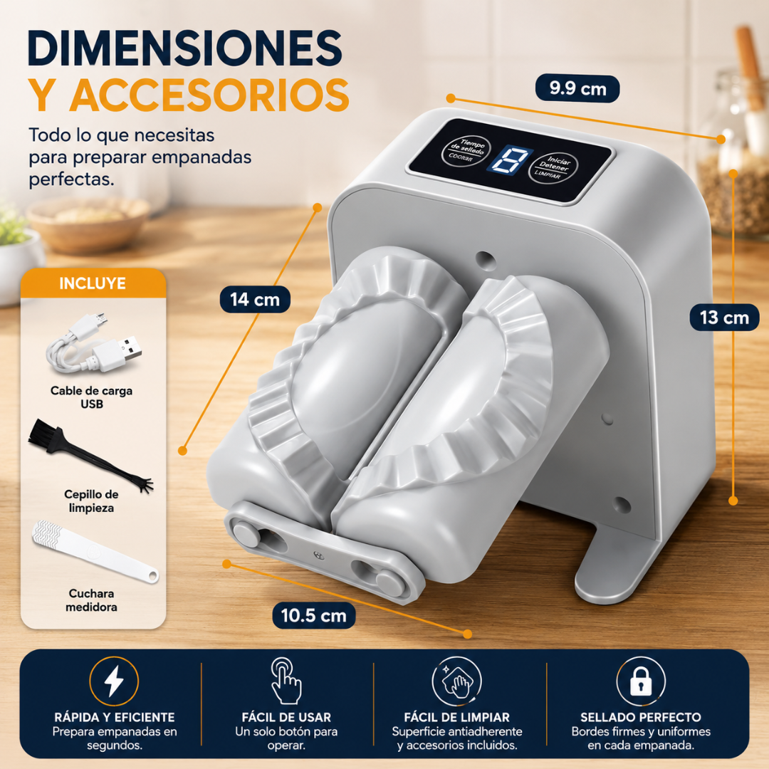 MÁQUINA ELÉCTRICA EMPANADAS – Rellena y sella en segundos sin esfuerzo
