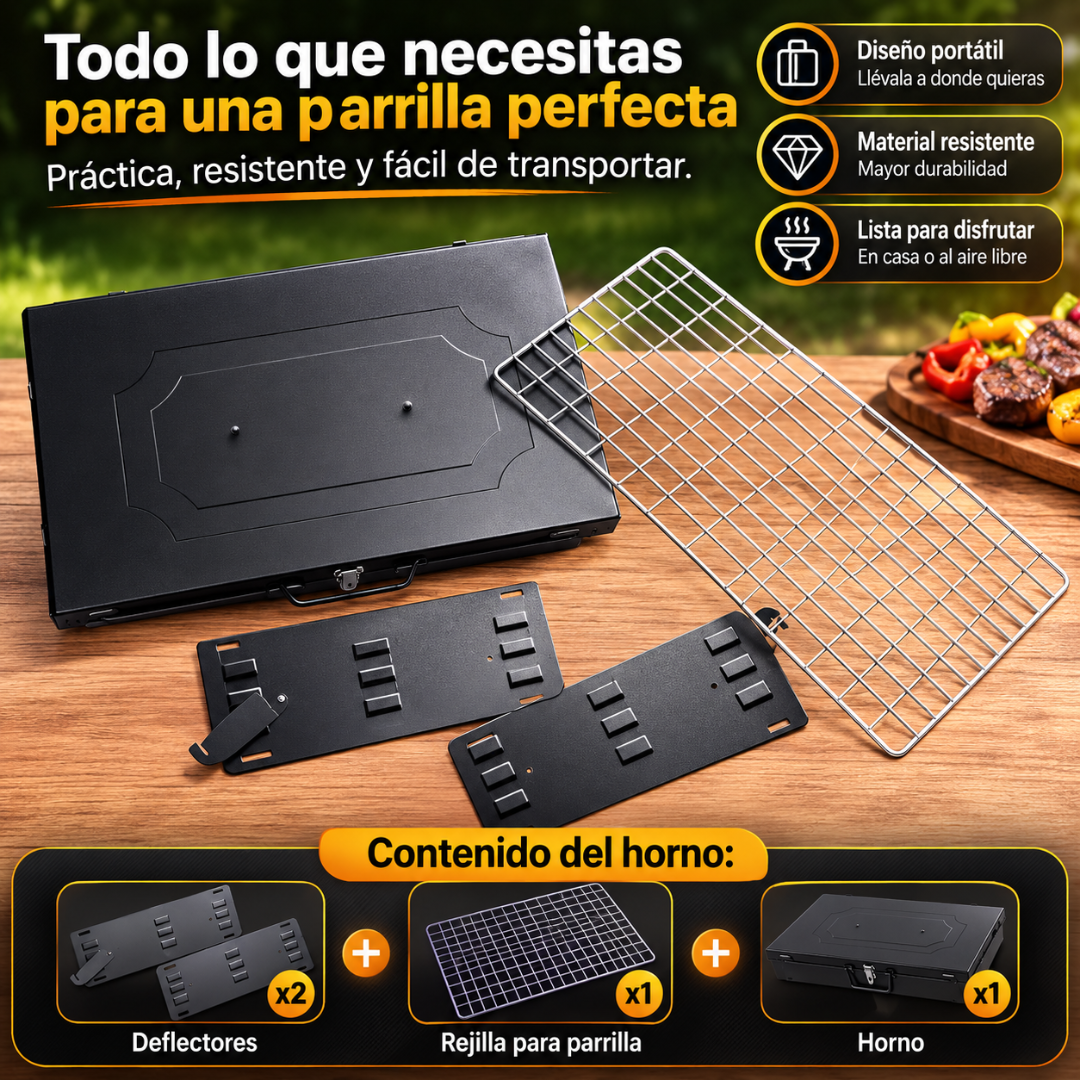 PARRILLA PORTÁTIL – Gran capacidad, fácil transporte