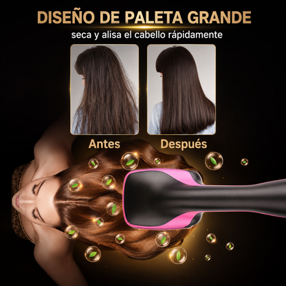 CEPILLO ELÉCTRICO 3 EN 1 – Seca, alisa y peina tu cabello con acabado más suave en menos tiempo