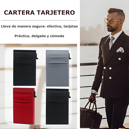 PORTA TARJETA COLOR NEGRO – Protección total, diseño delgado y acceso rápido a tus tarjetas