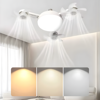 LUZ CON TRES VENTILADORES — Ilumina y refresca sin ventiladores que estorben
